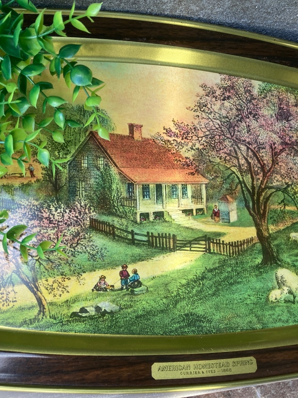 Currier & Ives Metal Serving Tray